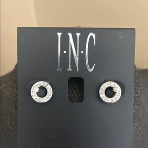 INC International Concepts Silver Halo Earrings